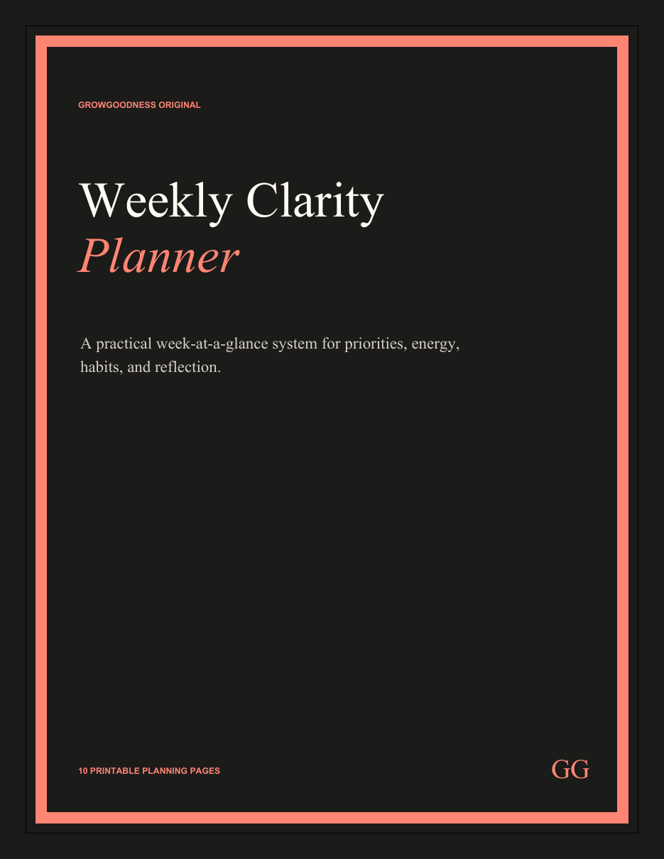 Cover of the Weekly Clarity Planner